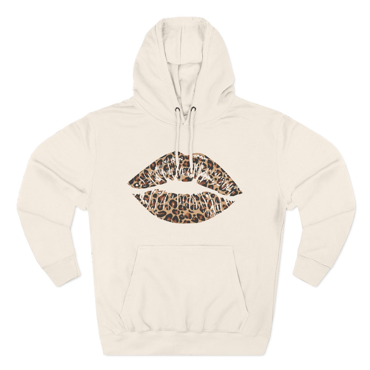 Leopard Print Kiss Lips Hoodie | Animal Print Lip Design