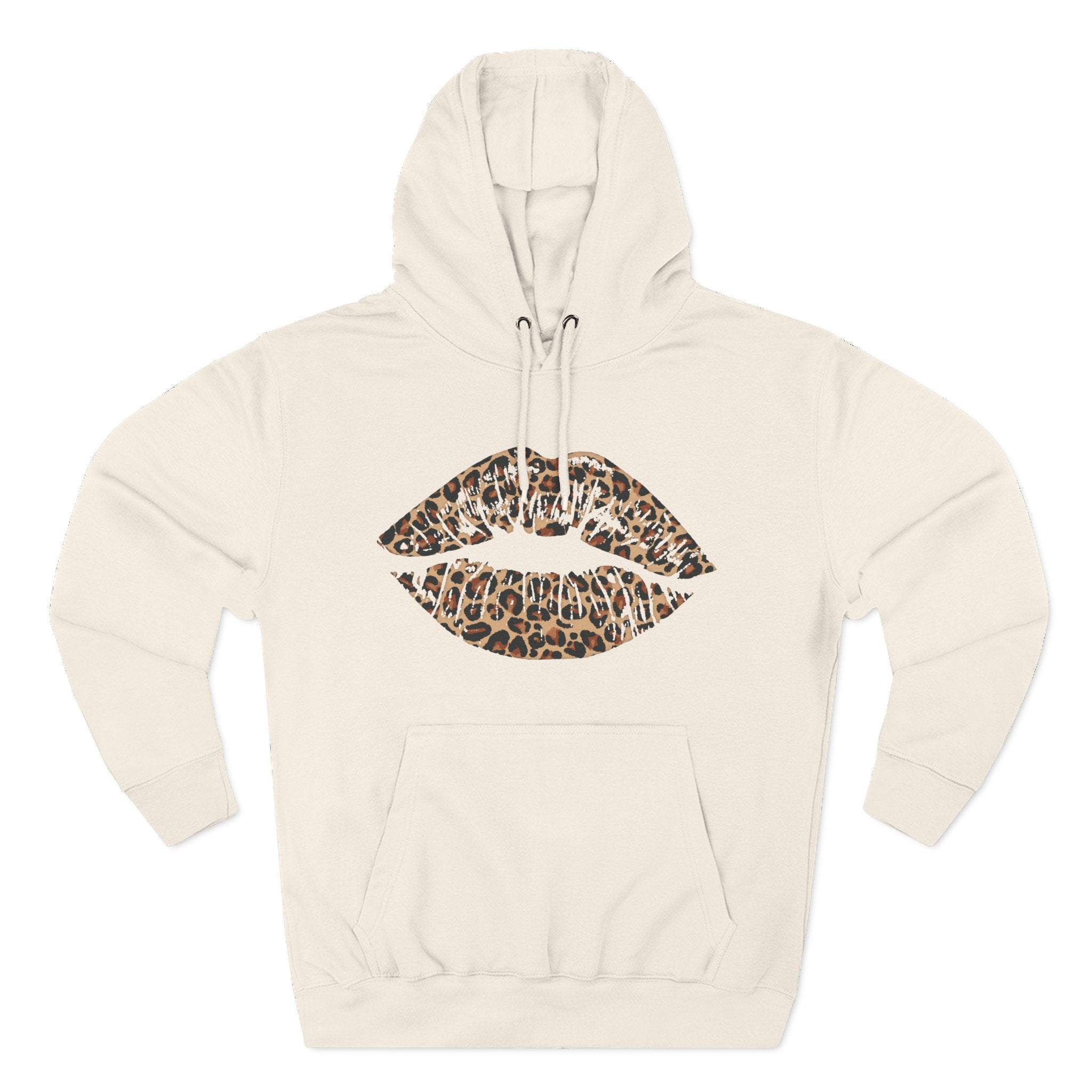 Leopard Print Kiss Lips Hoodie | Animal Print Lip Design