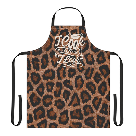 I Cook as good as I Look Leopard Print Apron