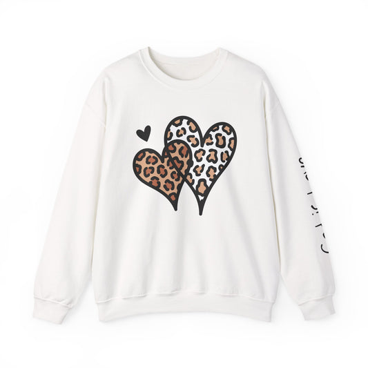 Leopard Heart Crewneck Sweatshirt