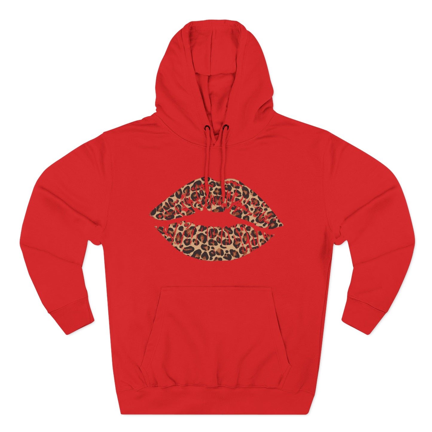 Leopard Print Kiss Lips Hoodie | Animal Print Lip Design