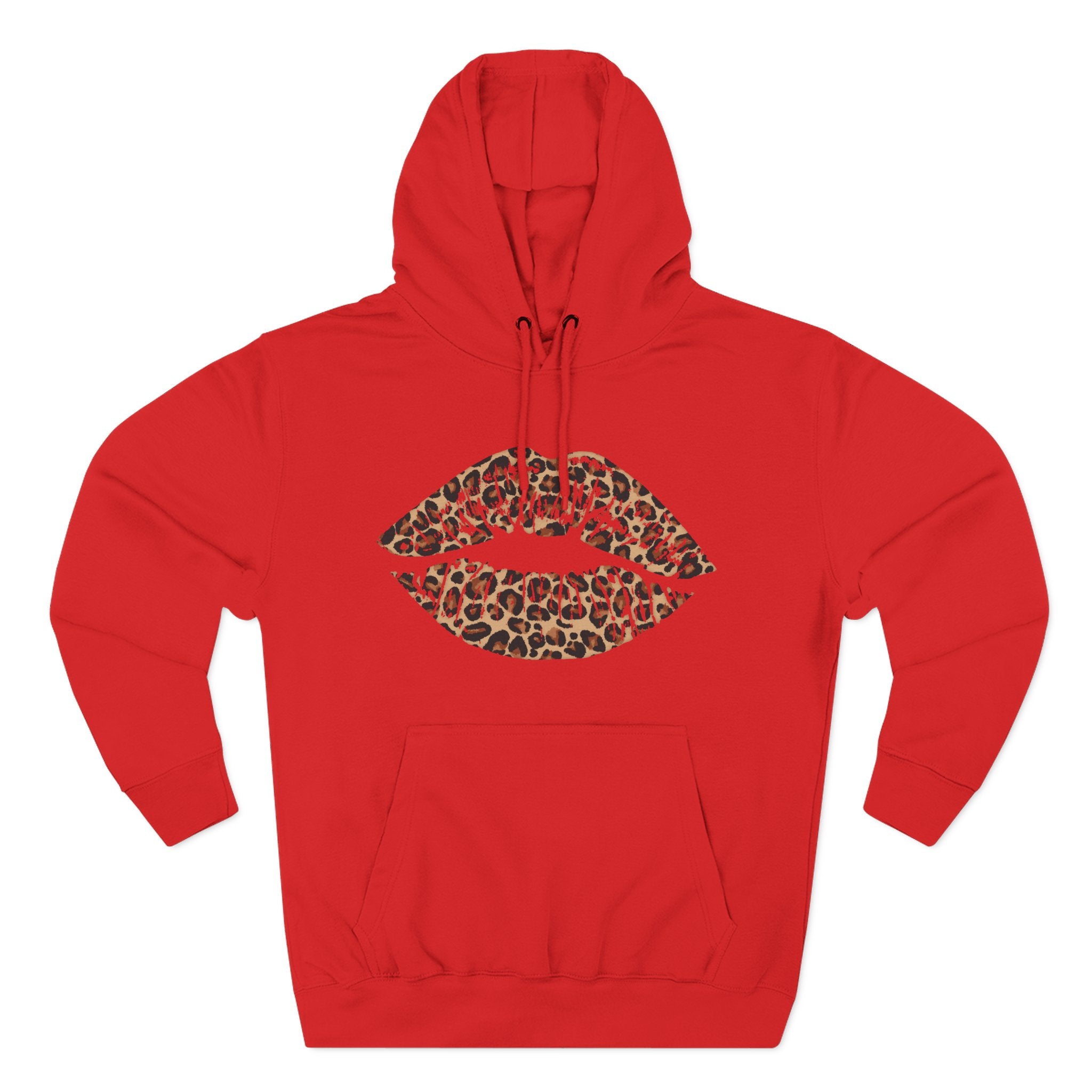 Leopard Print Kiss Lips Hoodie | Animal Print Lip Design