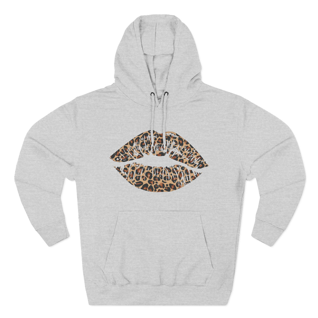 Leopard Print Kiss Lips Hoodie | Animal Print Lip Design