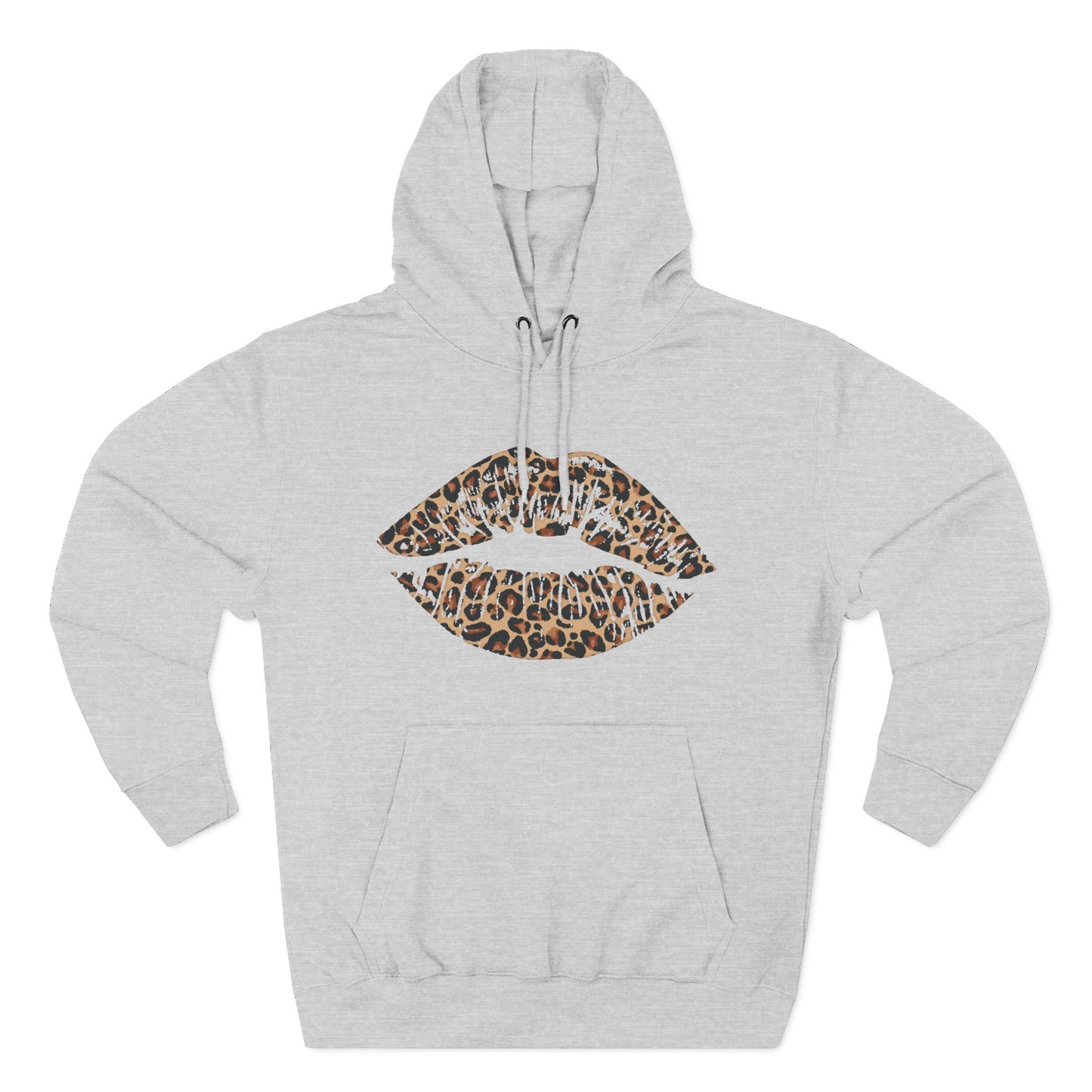 Leopard Print Kiss Lips Hoodie | Animal Print Lip Design