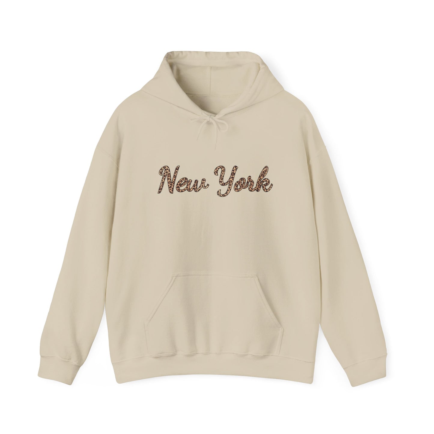 New York Leopard Script Hoodie