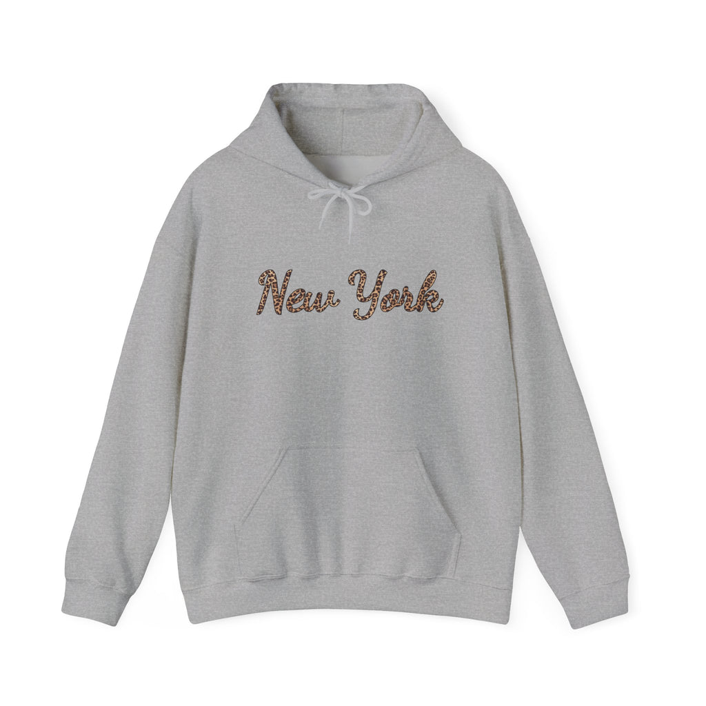 New York Leopard Script Hoodie