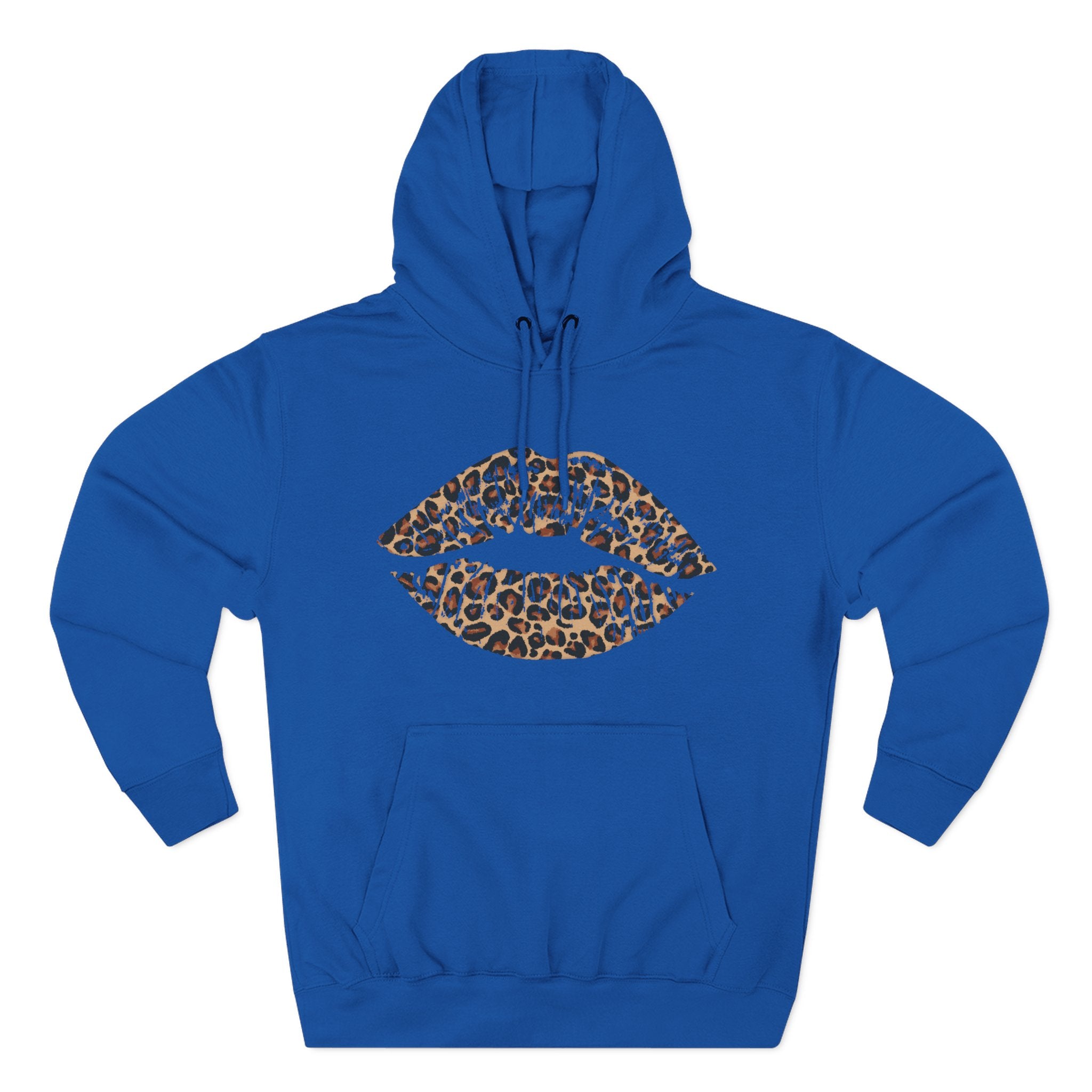 Leopard Print Kiss Lips Hoodie | Animal Print Lip Design