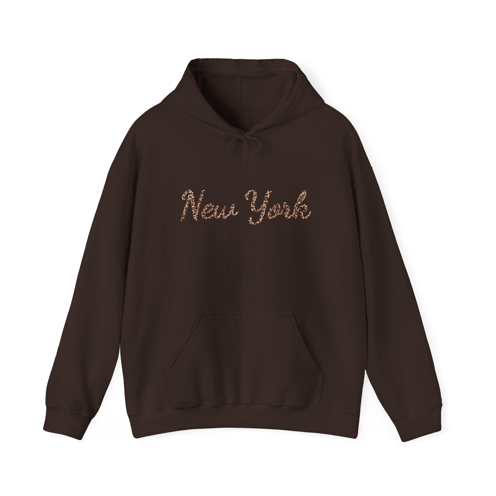 New York Leopard Script Hoodie