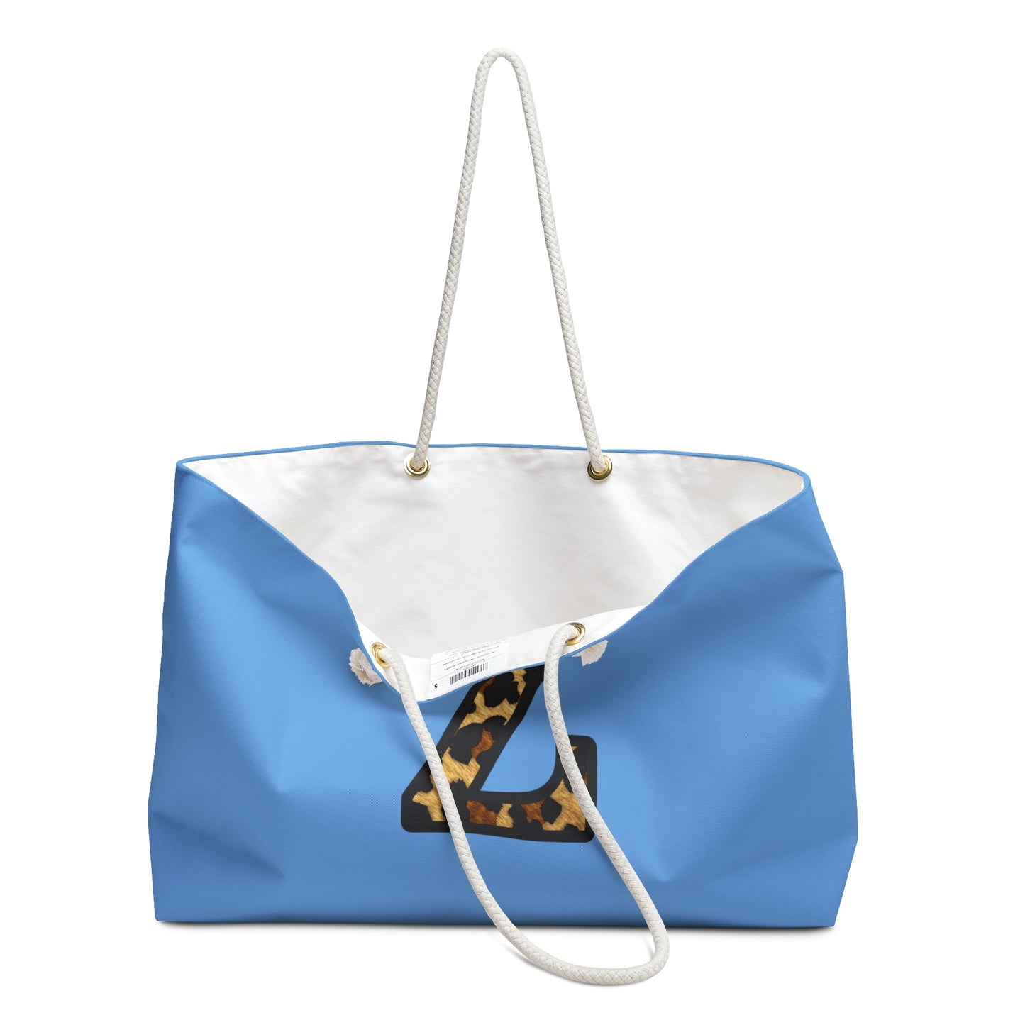 Leopard Initial Weekender Bag | Blue Monogram Tote