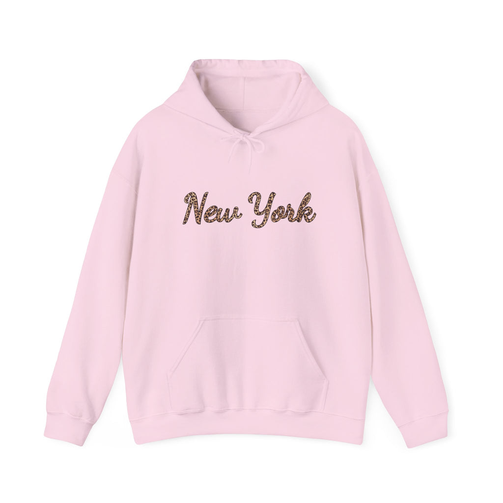 New York Leopard Script Hoodie