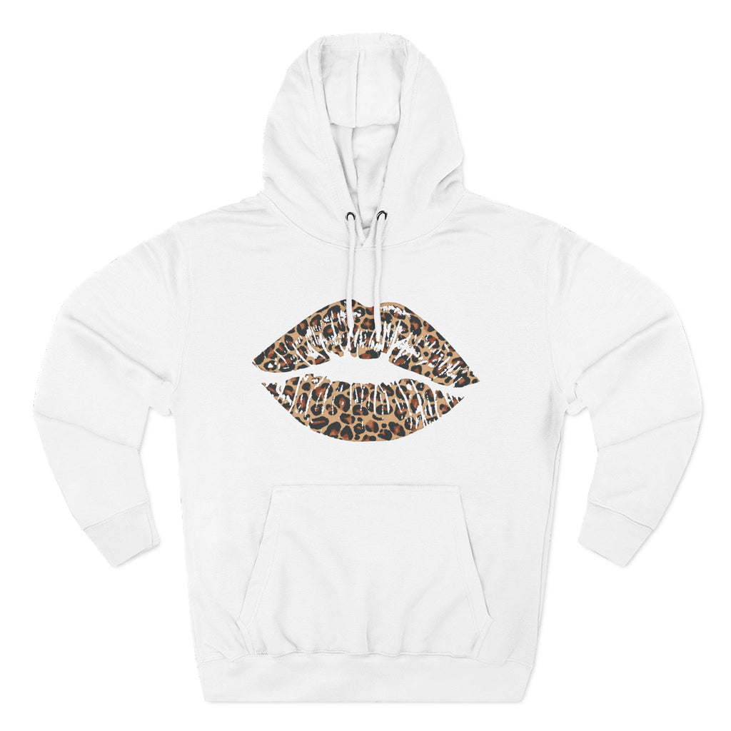 Leopard Print Kiss Lips Hoodie | Animal Print Lip Design