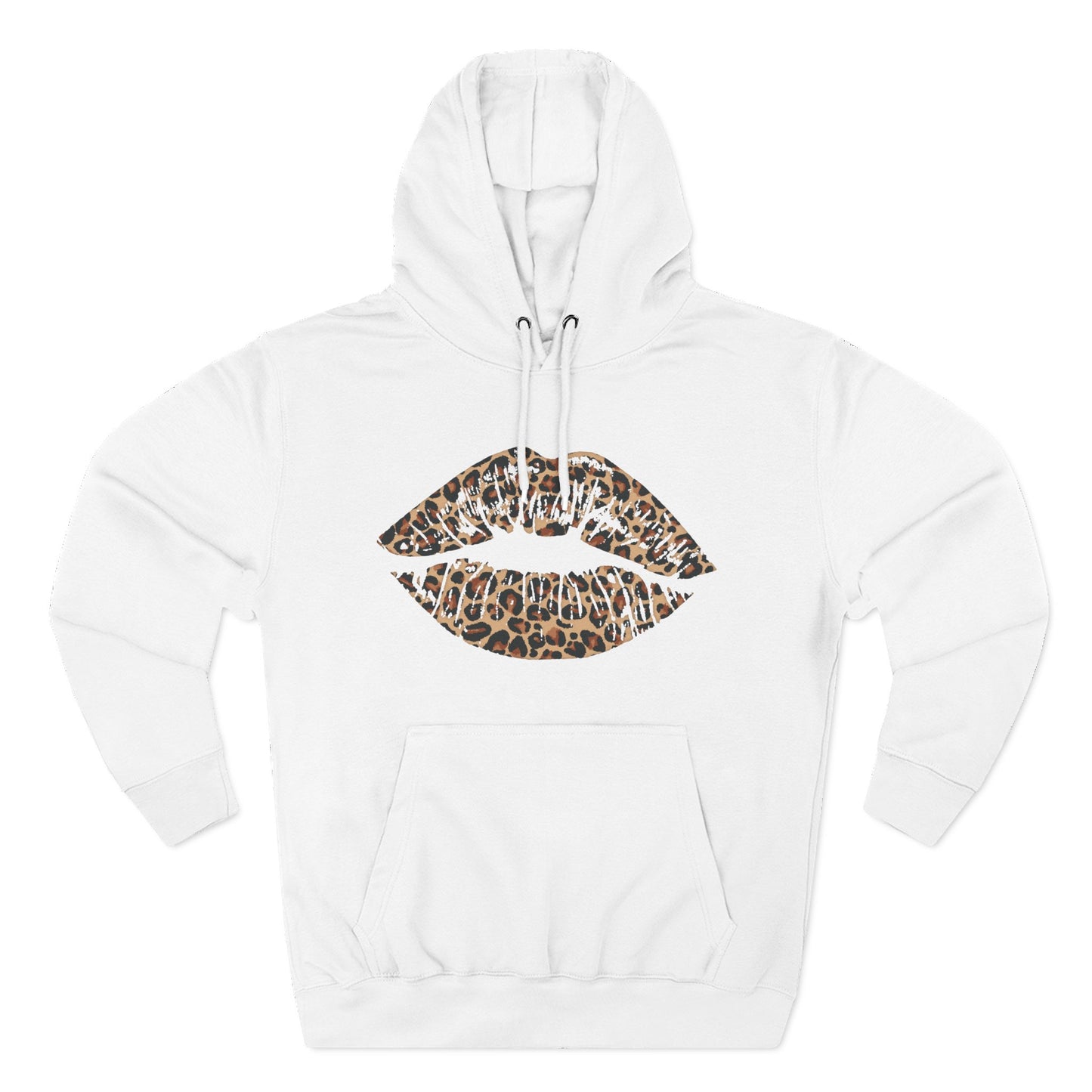 Leopard Print Kiss Lips Hoodie | Animal Print Lip Design