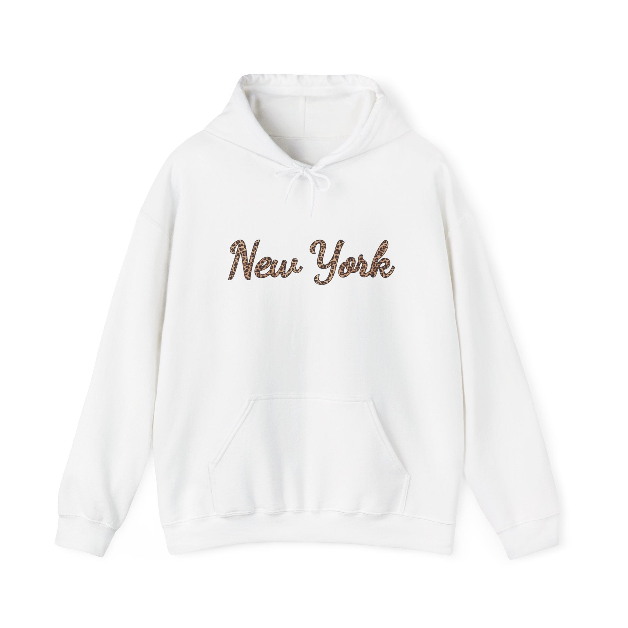New York Leopard Script Hoodie