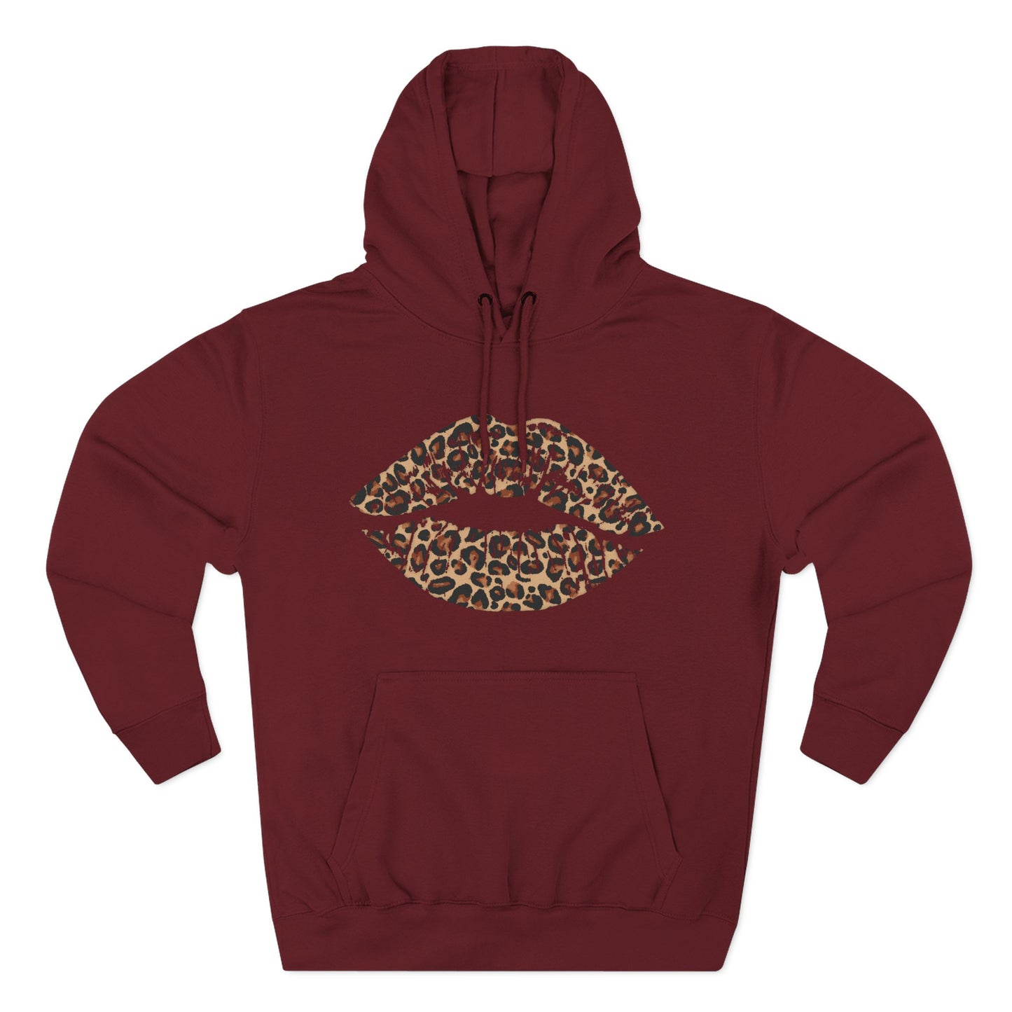Leopard Print Kiss Lips Hoodie | Animal Print Lip Design