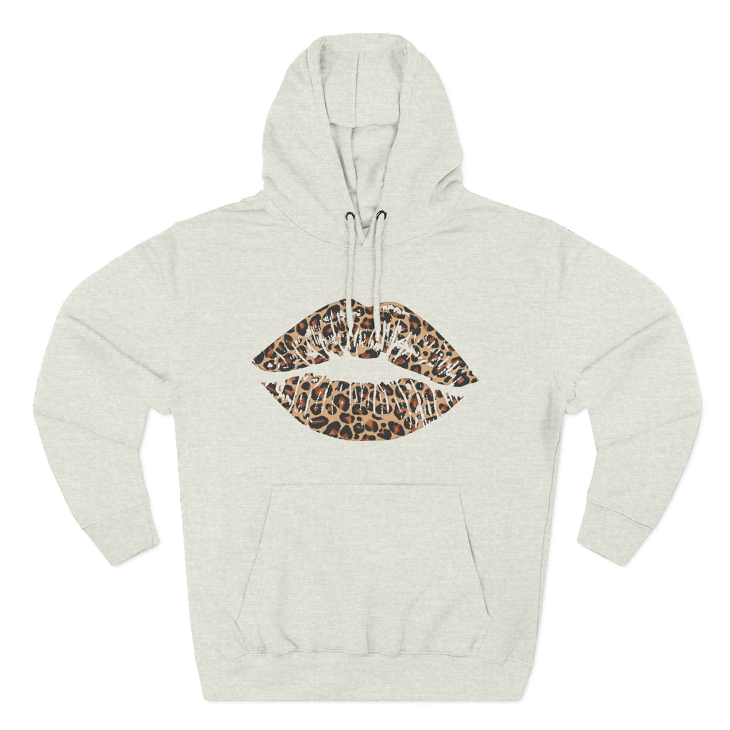 Leopard Print Kiss Lips Hoodie | Animal Print Lip Design