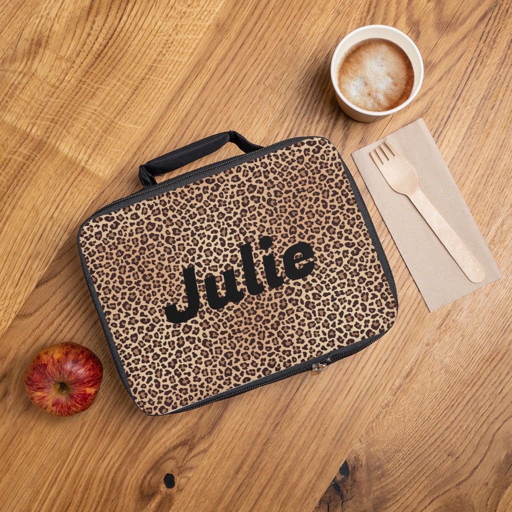 Personalized Leopard Print Lunch Bag