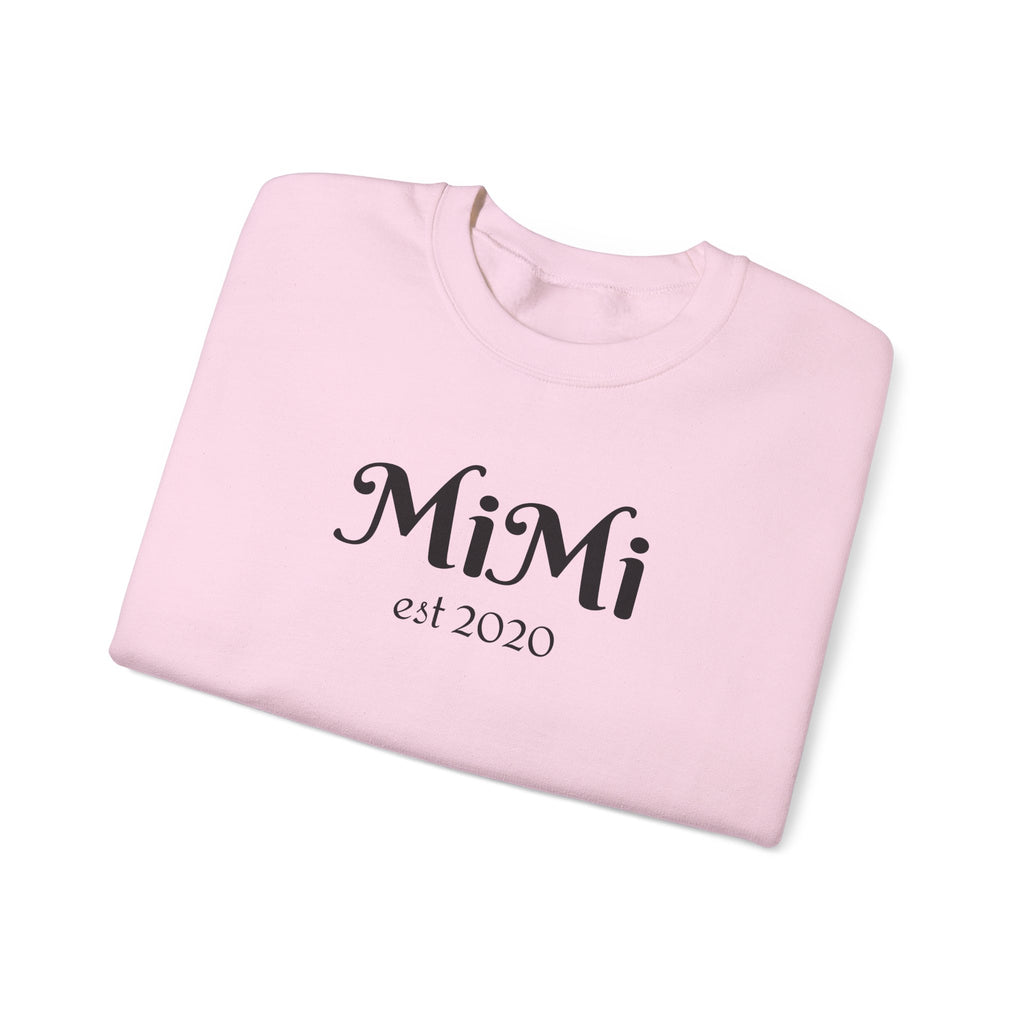 Mimi Personalized Crewneck Sweatshirt —  Leopard Heart Sleeve Design