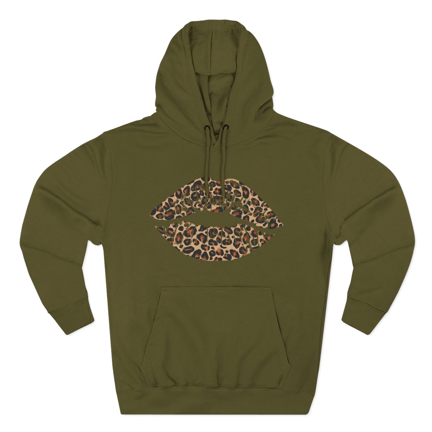 Leopard Print Kiss Lips Hoodie | Animal Print Lip Design