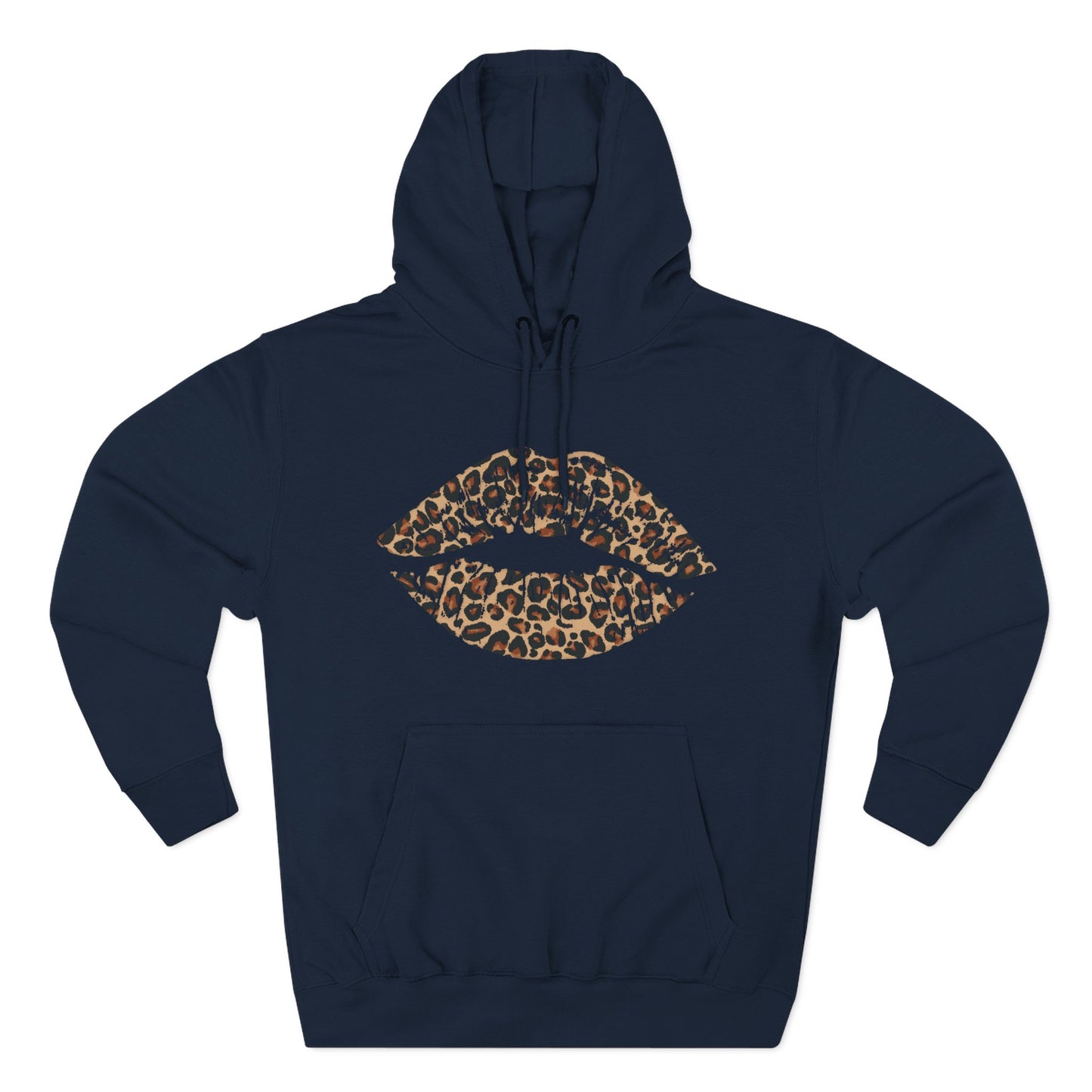 Leopard Print Kiss Lips Hoodie | Animal Print Lip Design