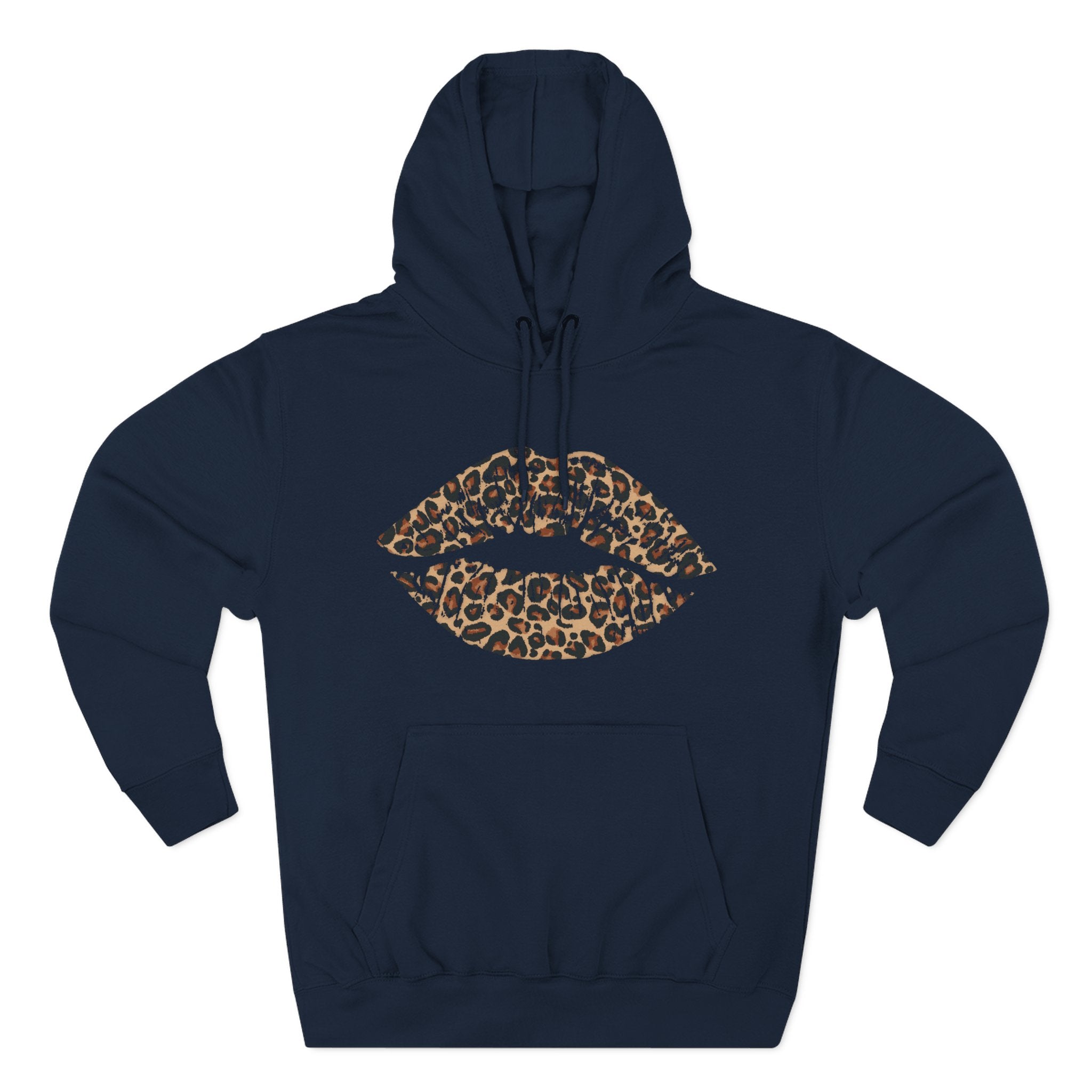 Leopard Print Kiss Lips Hoodie | Animal Print Lip Design