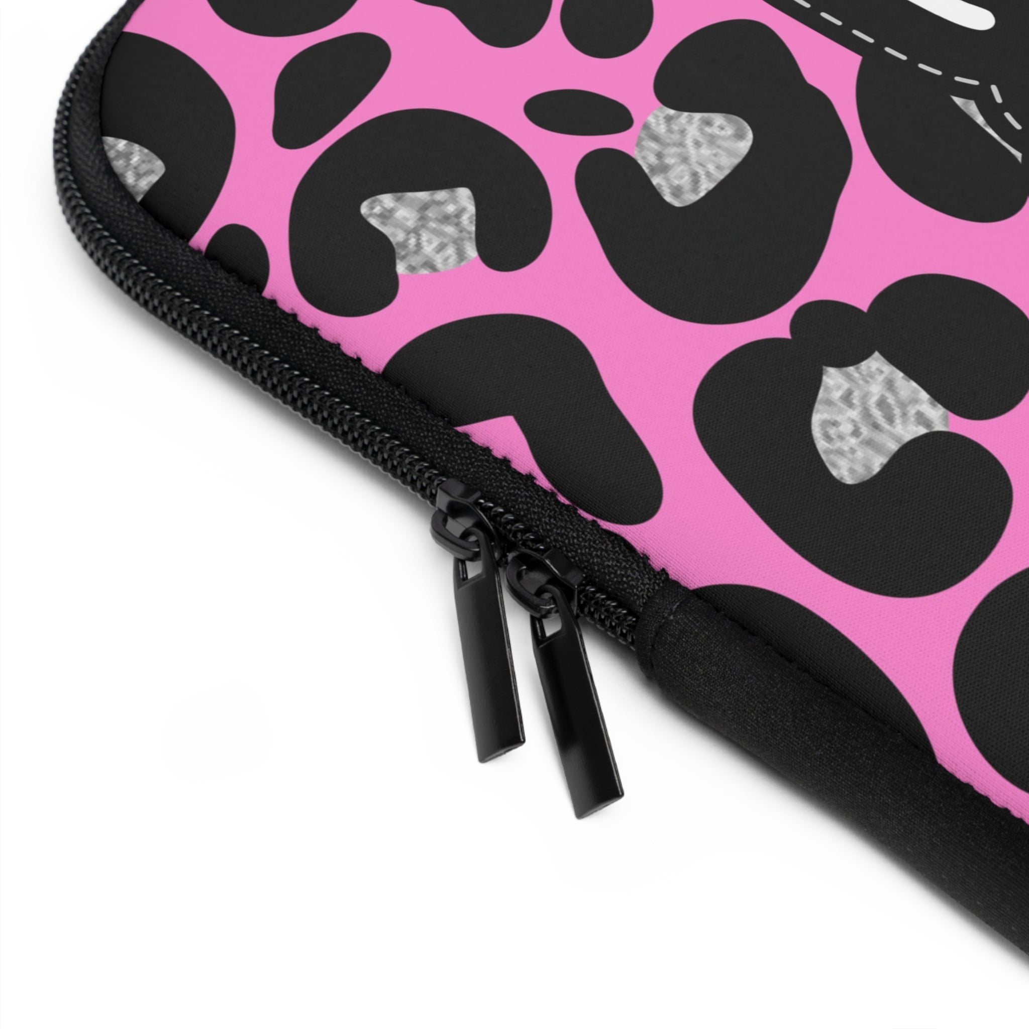 Pray More Worry Less Pink Leopard Laptop Sleeve — Faith-Inspired Protective Case