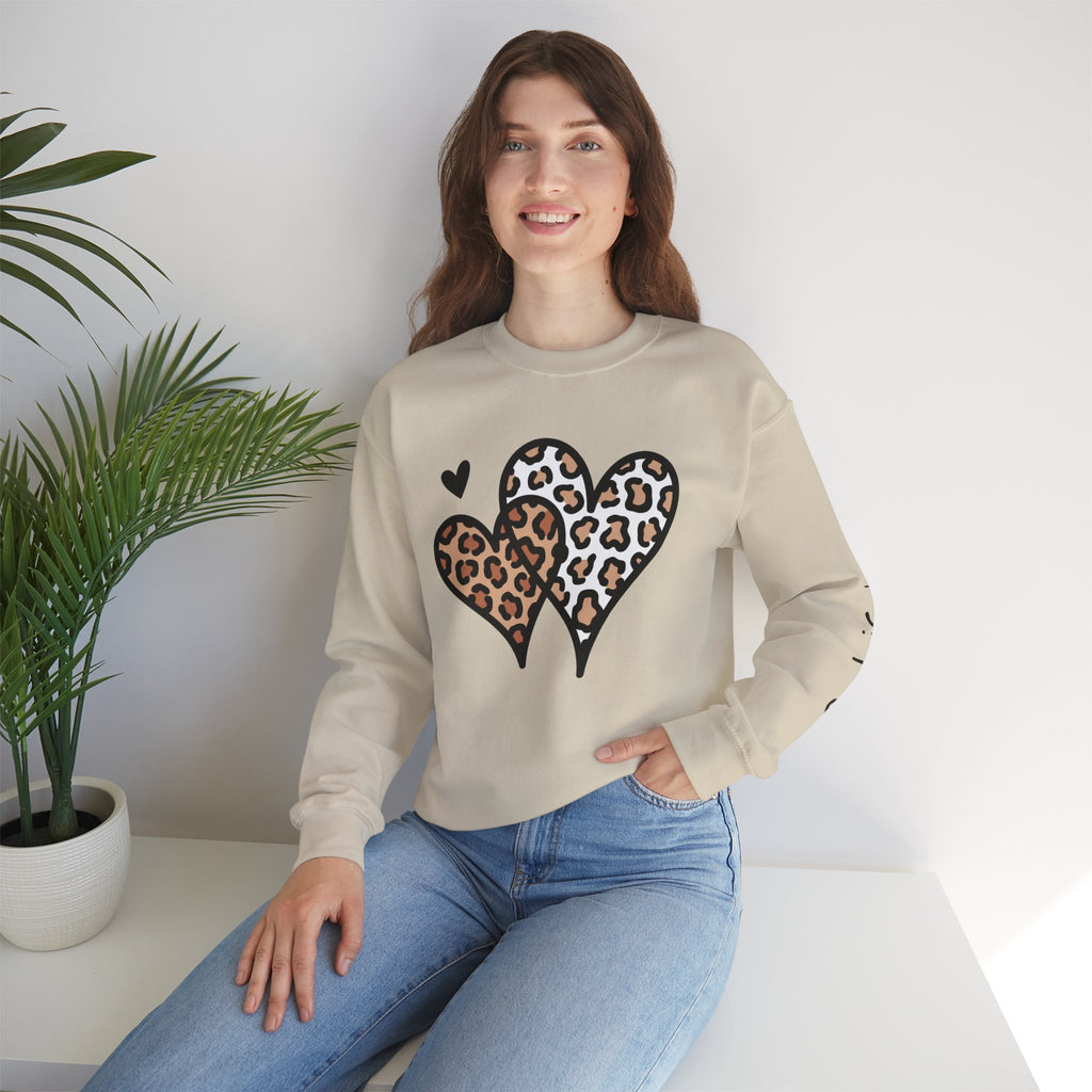 Leopard Heart Crewneck Sweatshirt
