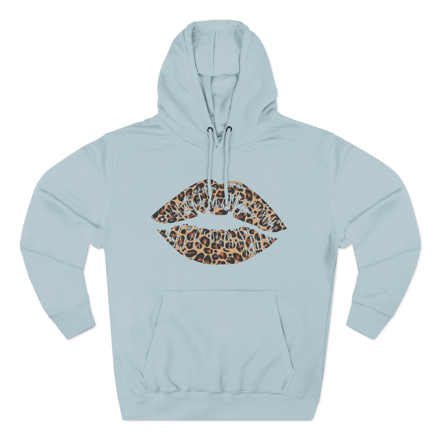 Leopard Print Kiss Lips Hoodie | Animal Print Lip Design