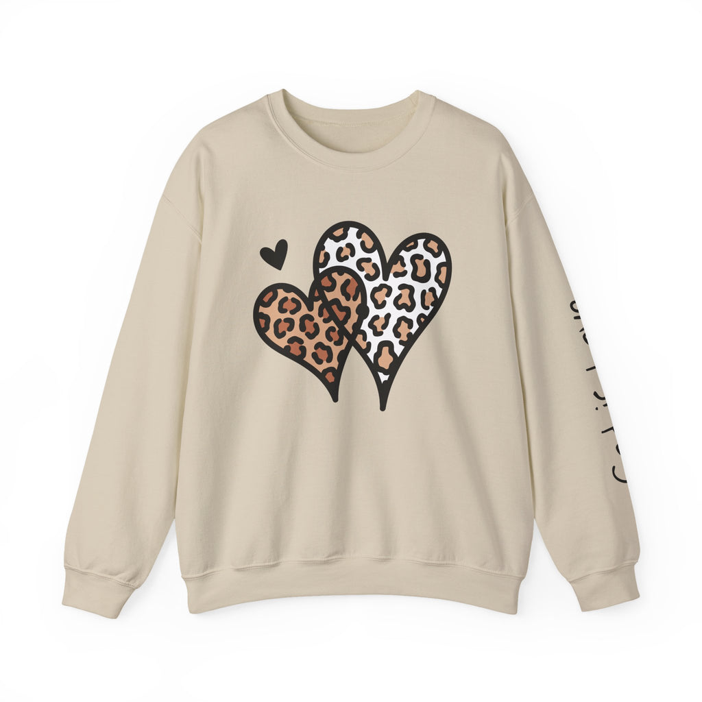 Leopard Heart Crewneck Sweatshirt