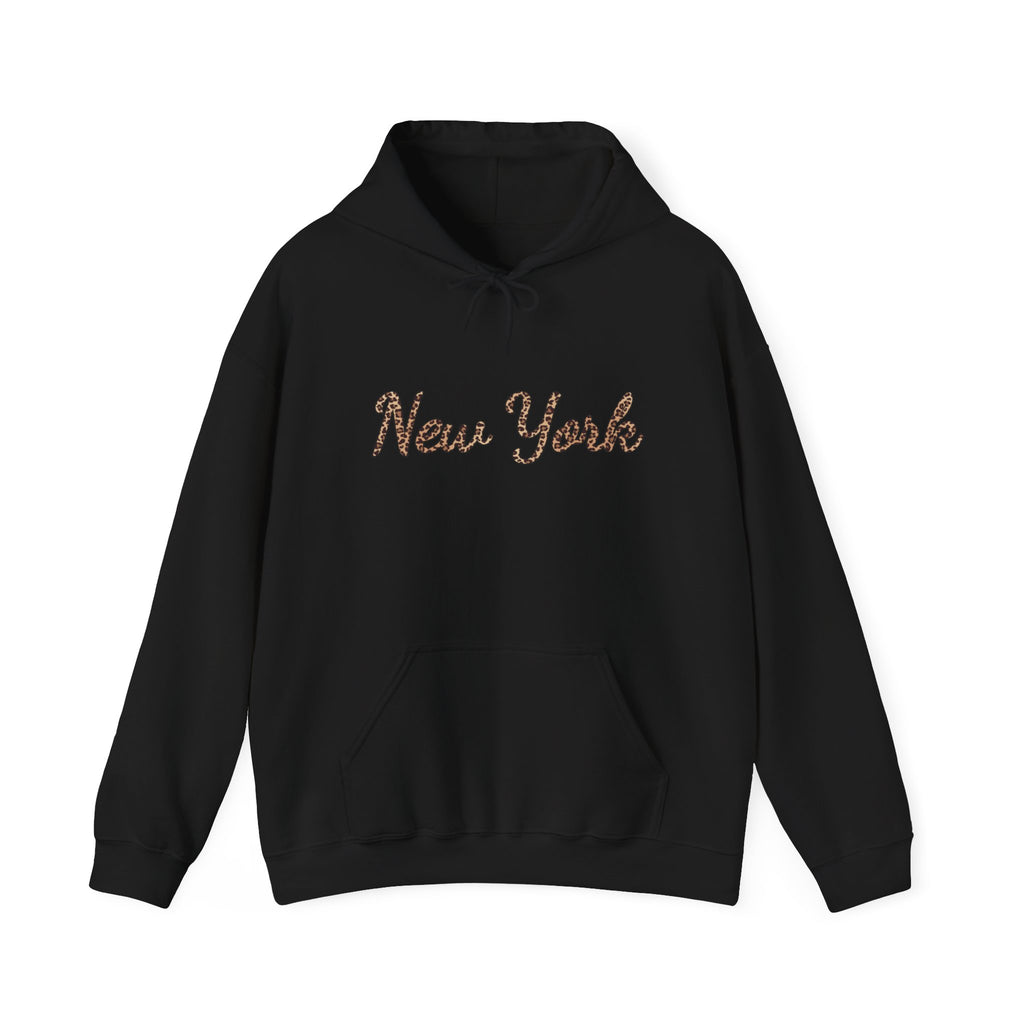 New York Leopard Script Hoodie