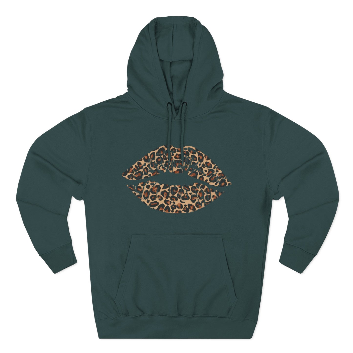 Leopard Print Kiss Lips Hoodie | Animal Print Lip Design
