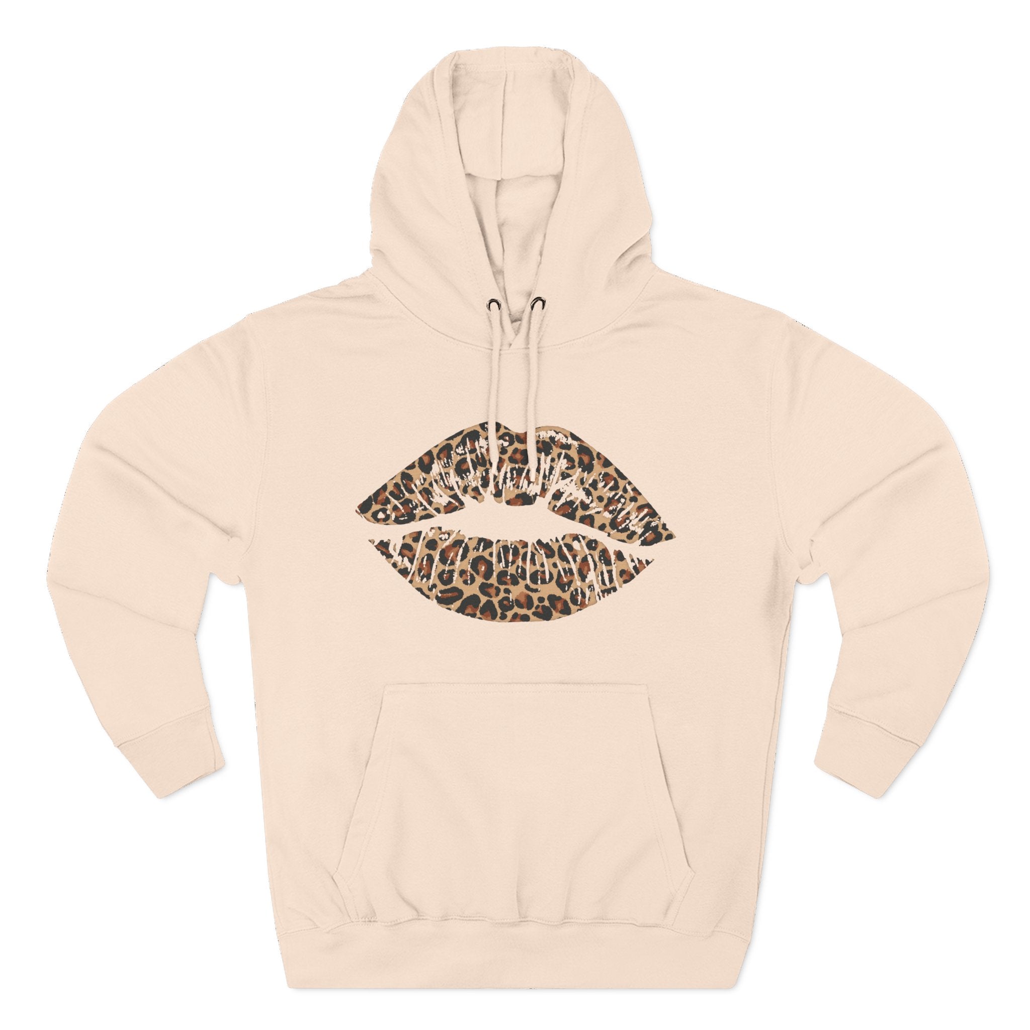 Leopard Print Kiss Lips Hoodie | Animal Print Lip Design