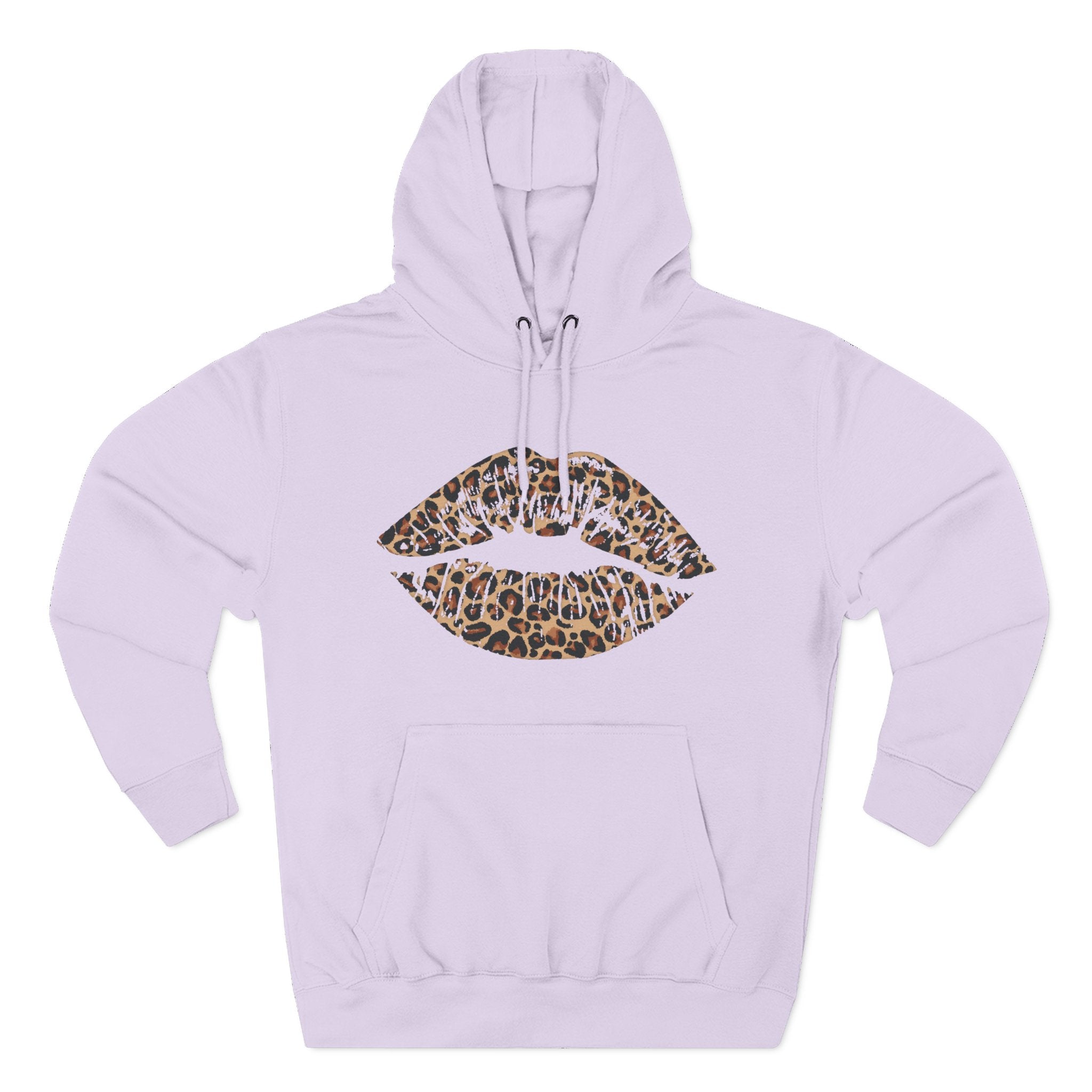 Leopard Print Kiss Lips Hoodie | Animal Print Lip Design