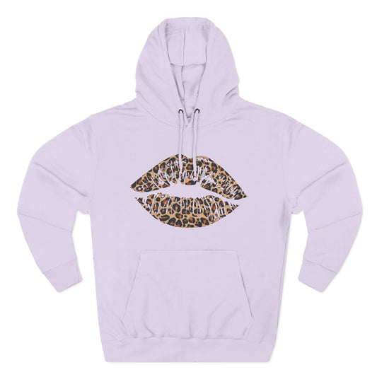 Leopard Print Kiss Lips Hoodie | Animal Print Lip Design