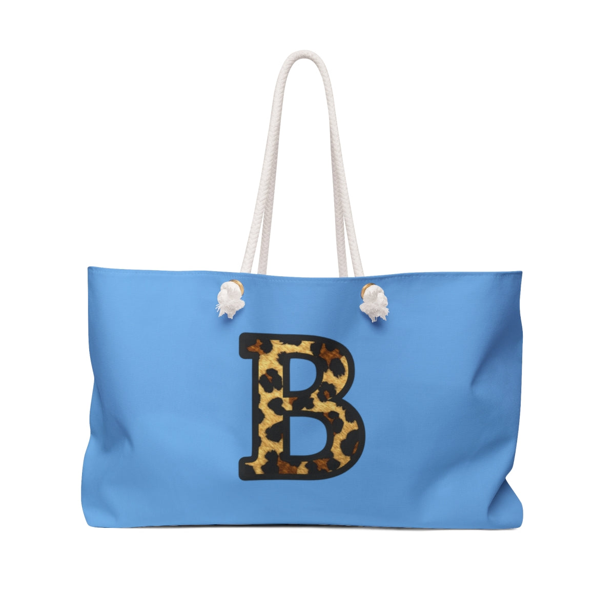 Leopard Initial Weekender Bag | Blue Monogram Tote