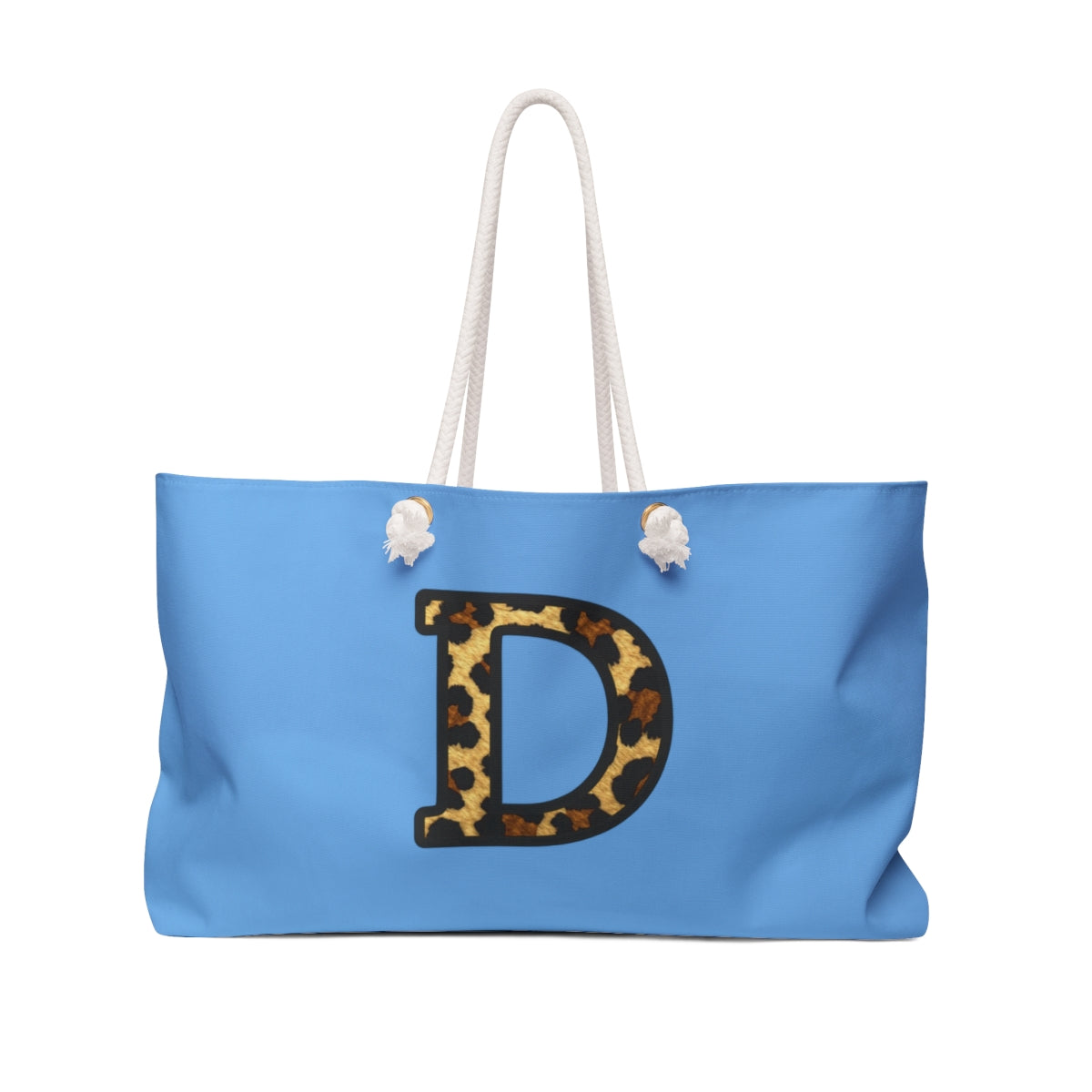 Leopard Initial Weekender Bag | Blue Monogram Tote