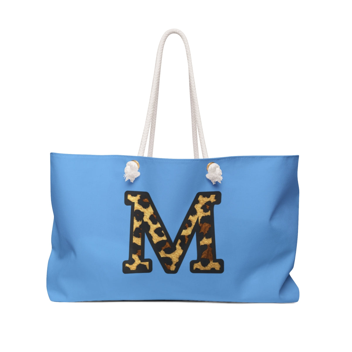 Leopard Initial Weekender Bag | Blue Monogram Tote