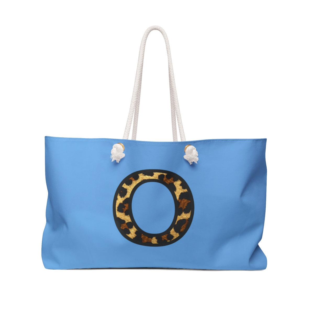 Leopard Initial Weekender Bag | Blue Monogram Tote