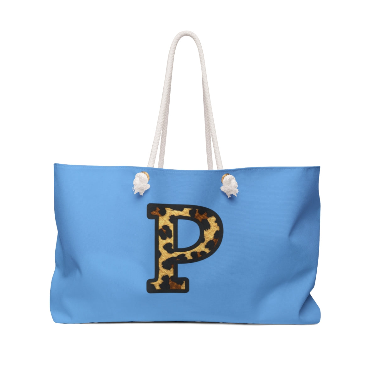 Leopard Initial Weekender Bag | Blue Monogram Tote