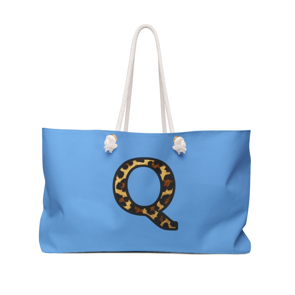 Leopard Initial Weekender Bag | Blue Monogram Tote