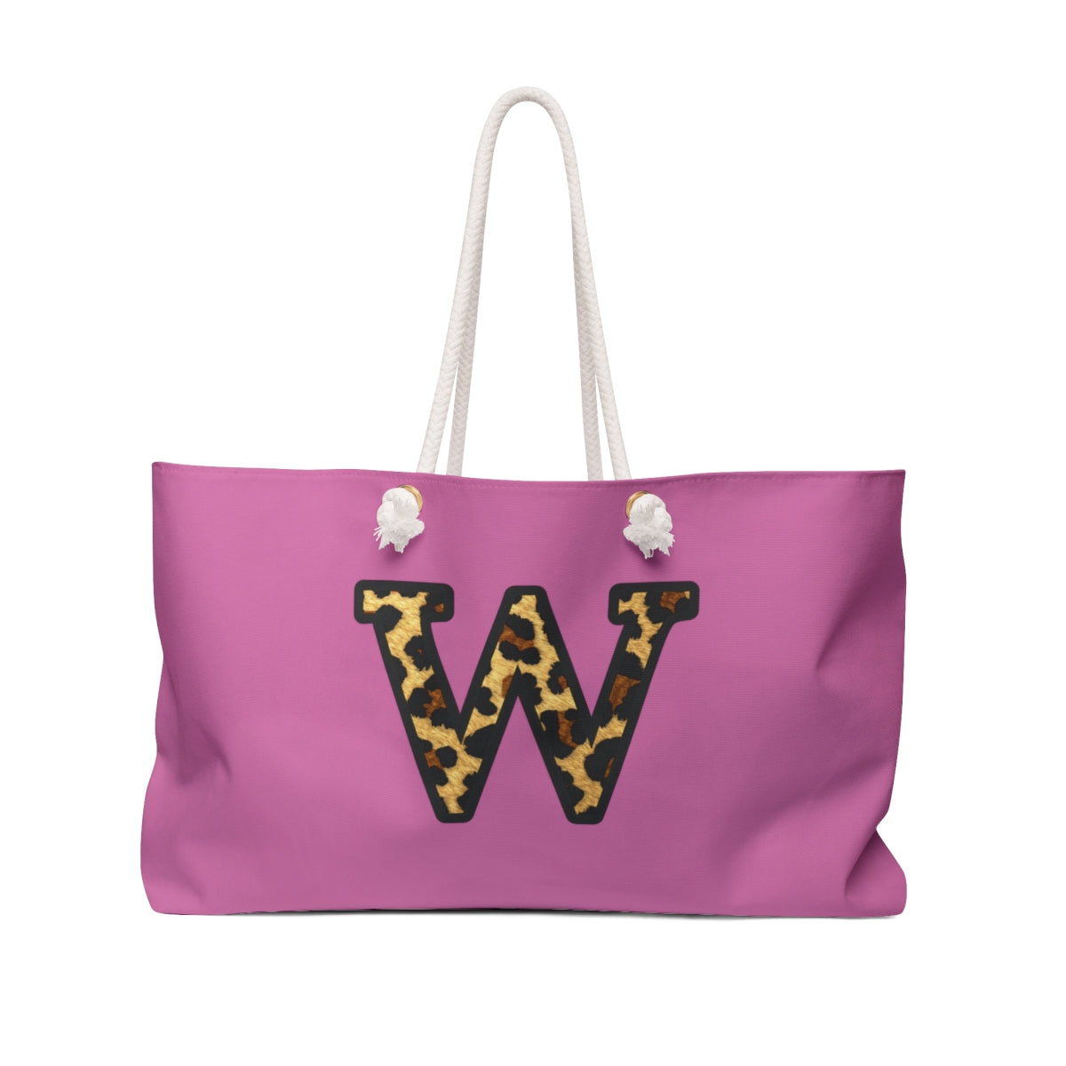 Leopard Initial Weekender Bag | Pink Monogram Tote