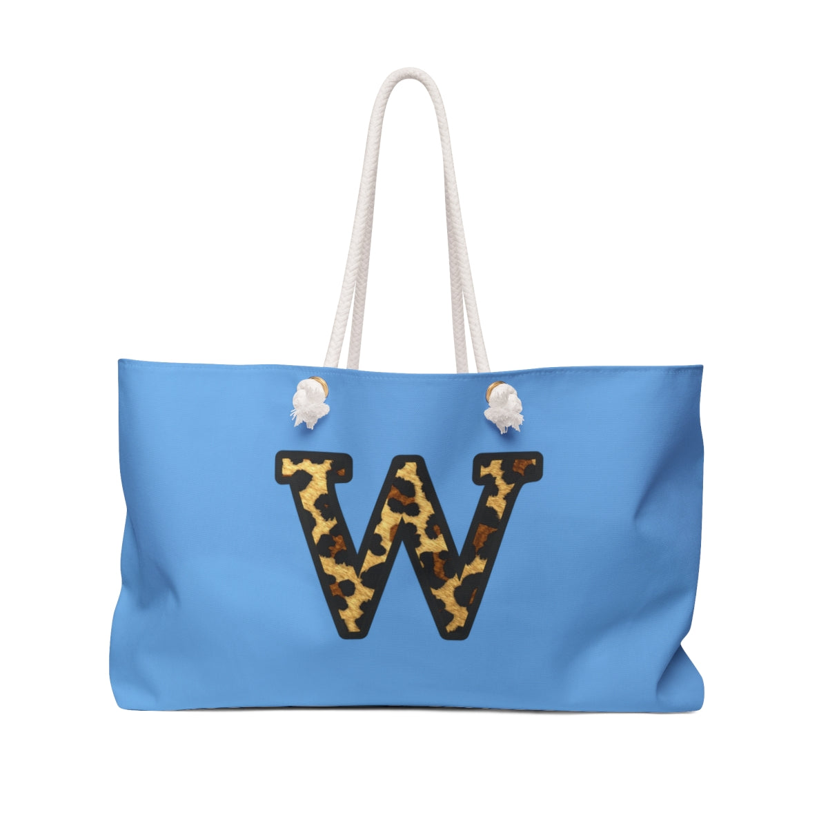 Leopard Initial Weekender Bag | Blue Monogram Tote